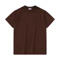 T-shirt premium oversize pour hommes en coton à col rond de couleur marron foncé - Café
