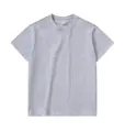 T-shirt gris surdimensionné à col rond de qualité avec design à épaules tombantes - Blanc Grisâtre