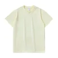 T-shirt oversize minimaliste de couleur crème à col rond et épaules tombantes pour hommes - Abricot Lacté