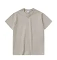 T-shirt oversize à col rond pour hommes avec épaules tombantes en beige kaki polyvalent - Beige