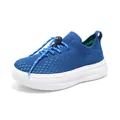 Atmungsaktive blaue Strick-Sportschuhe für Jungen mit modischer dicker weißer Polstersohle - Blau
