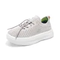 Atmungsaktive Mesh-Sneaker für Kinder mit dicker weicher Sohle und Schnürsenkeln in Hellrosa - Hellgrau