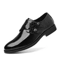 Klassische schwarze formelle Herrenschuhe mit doppeltem Monk-Strap und stilvoller Krokodiltextur - 39 / Schwarz