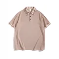 Premium men's casual khaki polo shirt featuring a stylish plaid collar and breathable pique fabric - S / Tops / Khaki