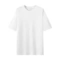 Camiseta blanca oversize lisa con hombros caídos y tejido transpirable de 220g - Blanco