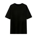 Camiseta negra oversize de 220g de alta calidad con un diseño de hombros caídos - Negro
