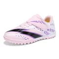 Rosa Kinder-Fußballschuhe für Kunstrasen mit Klettverschluss und lila Akzenten. - 31 / Kirschblütenrosa