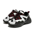 Sneaker chunky traspiranti per bambini in nero, bianco e rosso con suole spesse - Nero rosso