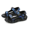 Blue patterned children's sports sandals with speckled soles and velcro straps - Size 29 / Blue