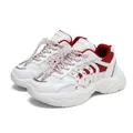 Children's chunky sneakers in white and red with breathable mesh and music notes - 31 / White Red