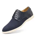 Scarpe casual da uomo blu eleganti con texture miste in pelle e pelle scamosciata - 39 / Stile Casual Quotidiano (6321) / Blu