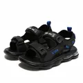 Boys' black and blue sport beach sandals with soft cushioned soles for summer 2024 season - 32 / Black-Royal Blue