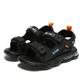 Black boys sports sandals with air cushion sole and velcro straps for summer beach wear - 32 / Black Lake Blue