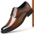 Klassische Herren Derby-Schuhe aus braunem Leder mit Farbverlauf für formelle Anlässe - 37 / Braun