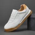 Baskets German Army Trainer blanches en cuir respirant pour homme avec semelle en gomme. - 38 / German Army Trainers Perforées (6888-1) / Blanc