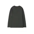 Camiseta de manga larga gris oscuro de algodón puro de 200 g con un estilo minimalista - S / Tops / Gris oscuro