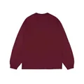 Zwaar bordeauxrood katoenen T-shirt met lange mouwen en geribbelde manchetten - S / Tops / Bordeauxrood