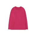 Fuchsiarotes Langarmshirt aus reiner Baumwolle mit klassischem Rundhals und weichem Griff. - S / Oberteile / Fuchsia