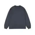 Detailweergave van een effen antracietgrijs zwaargewicht katoenen heren t-shirt met mouw - S / Tops / donkergrijs