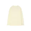 Detailansicht eines cremefarbenen 200g Baumwoll Langarmshirts in flacher Lage - S / Oberteile / Aprikose