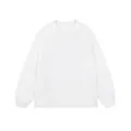 Effen wit zwaar katoenen T-shirt met lange mouwen en minimalistisch ontwerp met ronde hals - S / Tops / Wit
