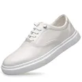 Lässige weiße Herren-Sneaker zum Reinschlüpfen mit elastischen Schnürsenkeln - 38 / Weiß