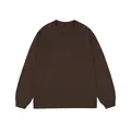 Camiseta de manga larga para hombre de algodón puro marrón de 280g estilo minimalista - Marrón