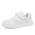 Lightweight white breathable children's sneaker with adjustable hook-and-loop strap - 27 / Double Mesh Breathable Style / White