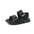 Breathable black children's sandals with double buckles and open toe design for summer beach wear - Size 26 (Inner Length 15.9cm) / Black