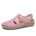 Breathable pink closed-toe women's sandals with stylish hollow design for summer wear - 35 / Pink