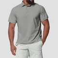 Professional men's quick-dry cooling golf polo shirt in classic grey for outdoor activities - S / Tops / Space Gray