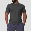 Athletic men's quick-dry outdoor performance t-shirt in dark grey with crew neck - S / Tops / Elegant Grey