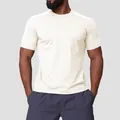 Men's quick-drying athletic t-shirt in cream white, short sleeve round neck design - S / Tops / Bone White