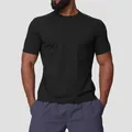 Premium men's quick-dry athletic performance t-shirt in solid black with short-sleeves - Dynamic Black