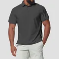 Premium Herren Golf-Poloshirt in Dunkelgrau, schnelltrocknend für Outdoor-Sportarten - Krähengrau