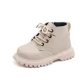 Botas Martin beige de estilo británico para niños con suelas gruesas antideslizantes - Talla 21-25 / 5 Pares / Beige