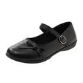 Girls' classic black Mary Jane flats with round toe and bow detail for autumn. - 25 / Black