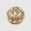 Premium high-end vintage gold copper button with embossed eagle and letter Z relief design. - 34L (21.0mm) / Antique Gold