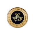 Klassischer runder Messingknopf mit Cumberland Westmorland Yeomanry Wappen Gravur - 15.0mm (24L) / Gold und Marineblau