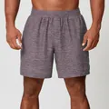 Quick-dry men's athletic shorts in heathered gray for professional running and gym training - S / Bottoms / Purple Grey