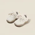 Zapatillas transpirables para bebé con suela antideslizante y cordones estampados - Talla 20 (Longitud Interior 14.0cm) / Beige