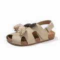 Geschlossene Mädchen Sandalen mit Tulpen-Dekor und weicher Sohle für Kleinkinder - Größe 23-25 Set / Beige