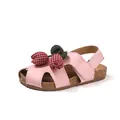 Schöne rosa Kleinkinder Sandalen mit Tulpen-Ornament und weicher Korksohle für Mädchen - Größe 23-25 / 3er Pack / Rosa