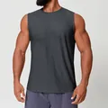 Dunkelgraues Herren-Sport-Tanktop, schnelltrocknend für Fitnessstudio und Lauftraining. - Holzkohle-Grau