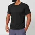 Men's black quick-dry crew neck sports T-shirt for athletic training and casual wear - S / Tops / Black