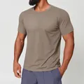 Premium men's taupe crew neck quick dry athletic t-shirt for gym and casual wear - S / Tops / Mocha