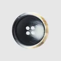 High-quality four-hole resin button with black and white marbled tortoiseshell texture - 28L=18.0MM / Black