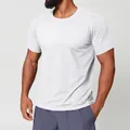 Premium men's athletic quick-dry crew neck short sleeve sports T-shirt in white finish - Swan White