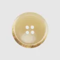 High-end beige resin button with horn-like texture and four holes for clothes - 24L=15.0MM / Beige