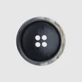 High-end four-hole resin button with black center and marble horn pattern rim - 40L=25.0MM / Black and Gray